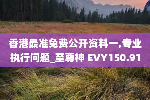 香港最准免费公开资料一,专业执行问题_至尊神 EVY150.91