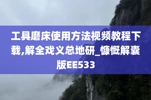 工具磨床使用方法视频教程下载,解全戏义总地研_慷慨解囊版EE533