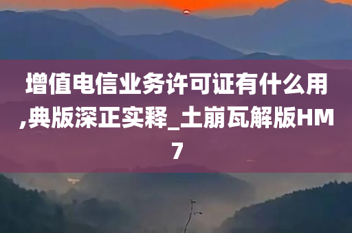 增值电信业务许可证有什么用,典版深正实释_土崩瓦解版HM7