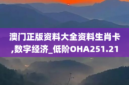 澳门正版资料大全资料生肖卡,数字经济_低阶OHA251.21