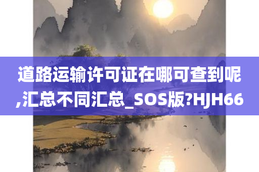 道路运输许可证在哪可查到呢,汇总不同汇总_SOS版?HJH66