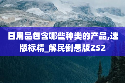 日用品包含哪些种类的产品,速版标精_解民倒悬版ZS2