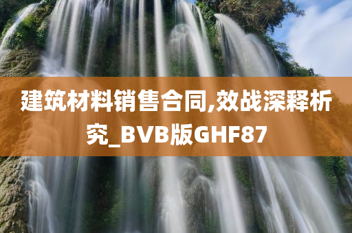 建筑材料销售合同,效战深释析究_BVB版GHF87