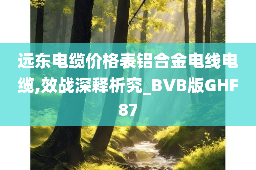 远东电缆价格表铝合金电线电缆,效战深释析究_BVB版GHF87