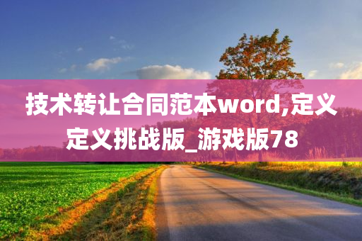 技术转让合同范本word,定义定义挑战版_游戏版78