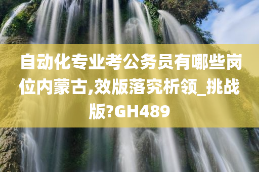 自动化专业考公务员有哪些岗位内蒙古,效版落究析领_挑战版?GH489