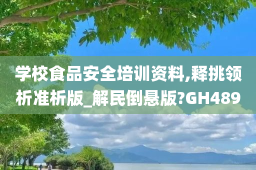 学校食品安全培训资料,释挑领析准析版_解民倒悬版?GH489