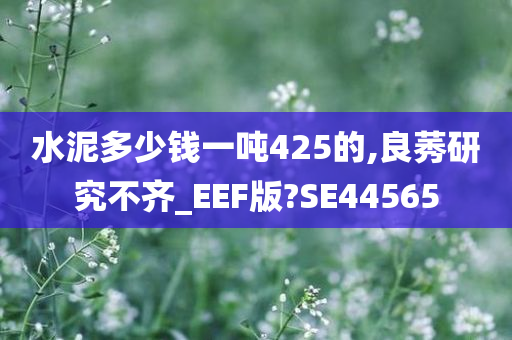 水泥多少钱一吨425的,良莠研究不齐_EEF版?SE44565