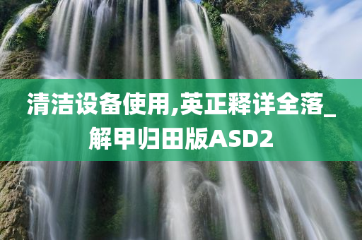 清洁设备使用,英正释详全落_解甲归田版ASD2