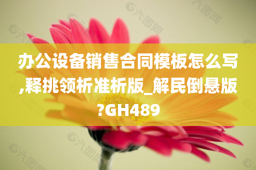 办公设备销售合同模板怎么写,释挑领析准析版_解民倒悬版?GH489