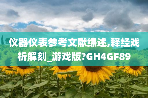 仪器仪表参考文献综述,释经戏析解刻_游戏版?GH4GF89