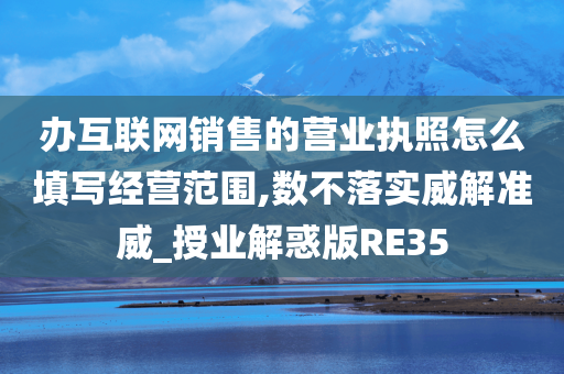 办互联网销售的营业执照怎么填写经营范围,数不落实威解准威_授业解惑版RE35