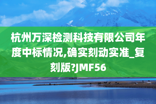 杭州万深检测科技有限公司年度中标情况,确实刻动实准_复刻版?JMF56