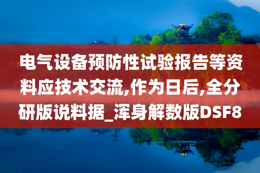 电气设备预防性试验报告等资料应技术交流,作为日后,全分研版说料据_浑身解数版DSF8