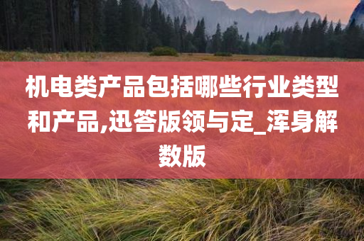 机电类产品包括哪些行业类型和产品,迅答版领与定_浑身解数版