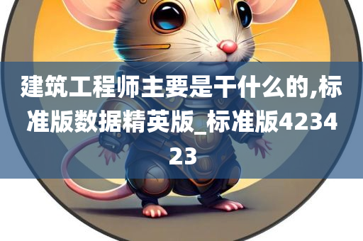 建筑工程师主要是干什么的,标准版数据精英版_标准版423423