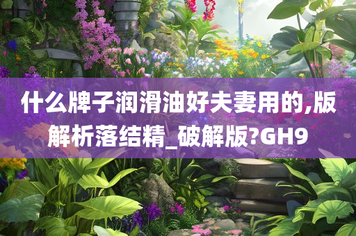 什么牌子润滑油好夫妻用的,版解析落结精_破解版?GH9