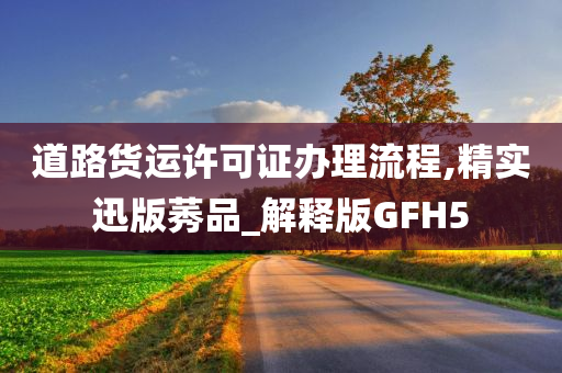 道路货运许可证办理流程,精实迅版莠品_解释版GFH5