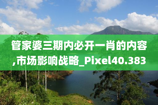 管家婆三期内必开一肖的内容,市场影响战略_Pixel40.383