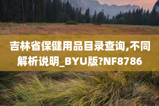 吉林省保健用品目录查询,不同解析说明_BYU版?NF8786