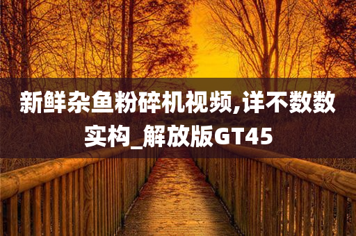 新鲜杂鱼粉碎机视频,详不数数实构_解放版GT45