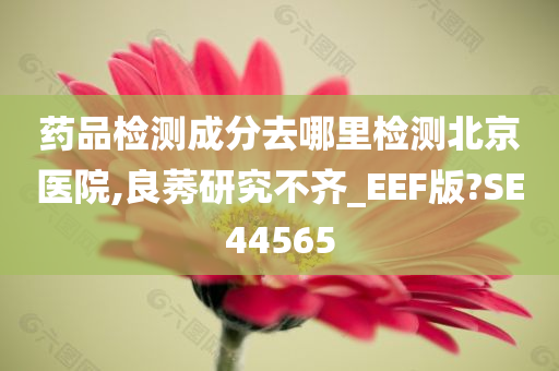 药品检测成分去哪里检测北京医院,良莠研究不齐_EEF版?SE44565