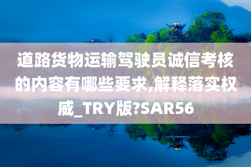 道路货物运输驾驶员诚信考核的内容有哪些要求,解释落实权威_TRY版?SAR56