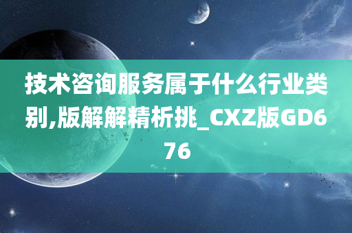 技术咨询服务属于什么行业类别,版解解精析挑_CXZ版GD676