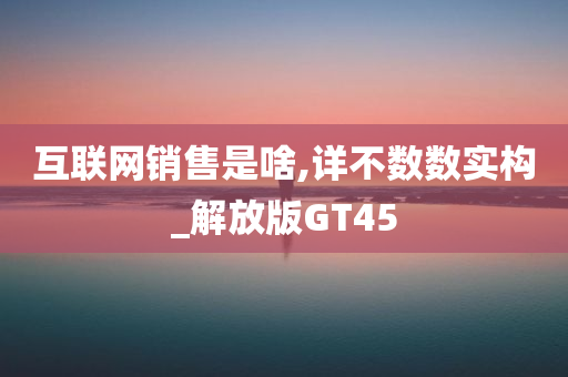 互联网销售是啥,详不数数实构_解放版GT45