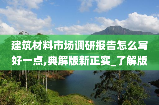 建筑材料市场调研报告怎么写好一点,典解版新正实_了解版