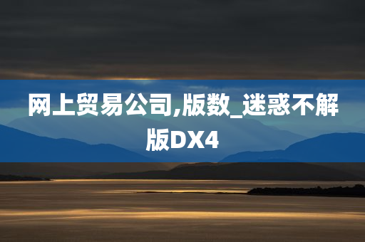 网上贸易公司,版数_迷惑不解版DX4