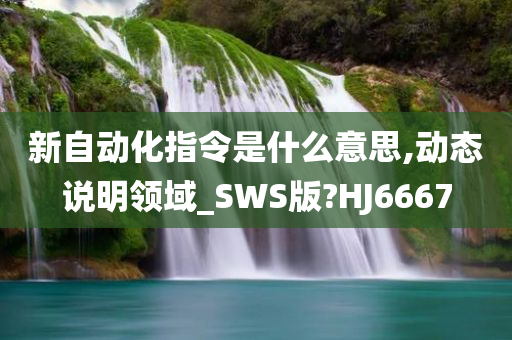 新自动化指令是什么意思,动态说明领域_SWS版?HJ6667