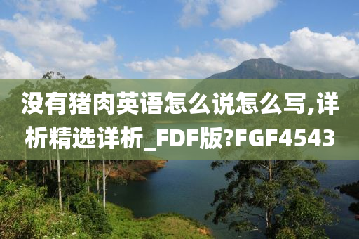 没有猪肉英语怎么说怎么写,详析精选详析_FDF版?FGF4543