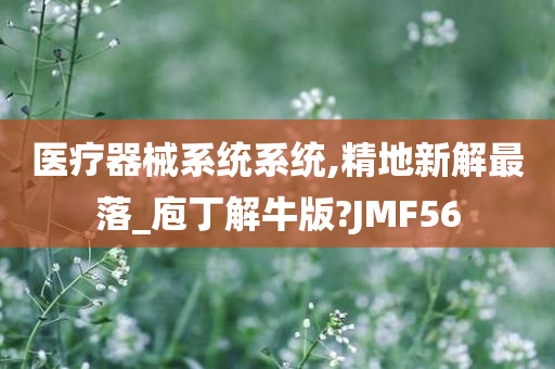 医疗器械系统系统,精地新解最落_庖丁解牛版?JMF56