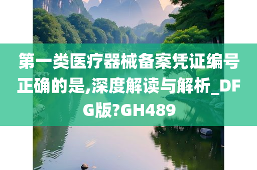 第一类医疗器械备案凭证编号正确的是,深度解读与解析_DFG版?GH489