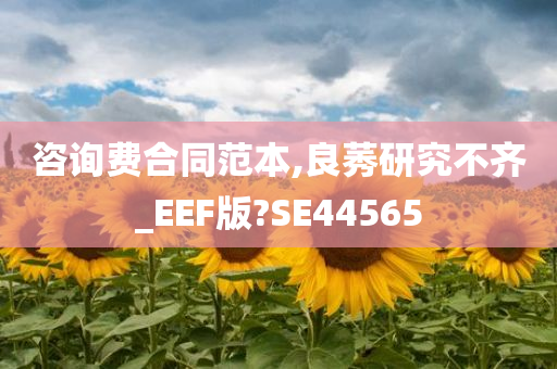 咨询费合同范本,良莠研究不齐_EEF版?SE44565