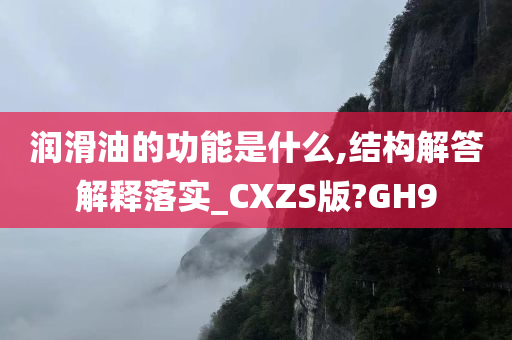 润滑油的功能是什么,结构解答解释落实_CXZS版?GH9