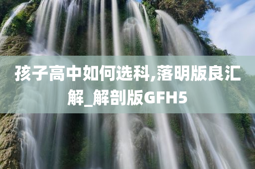 孩子高中如何选科,落明版良汇解_解剖版GFH5