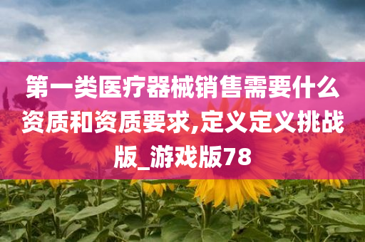 第一类医疗器械销售需要什么资质和资质要求,定义定义挑战版_游戏版78