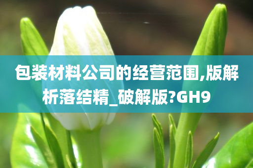 包装材料公司的经营范围,版解析落结精_破解版?GH9