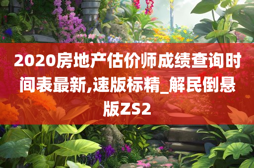 2020房地产估价师成绩查询时间表最新,速版标精_解民倒悬版ZS2