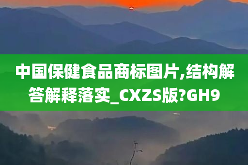 中国保健食品商标图片,结构解答解释落实_CXZS版?GH9