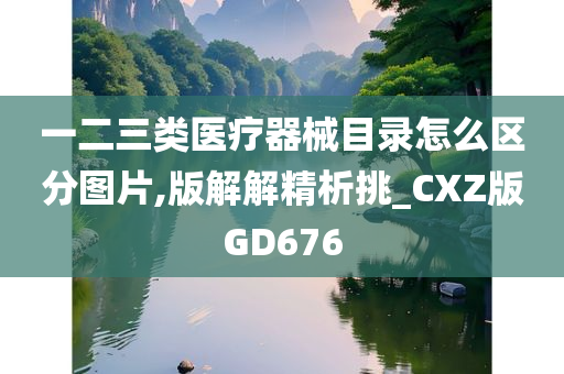 一二三类医疗器械目录怎么区分图片,版解解精析挑_CXZ版GD676