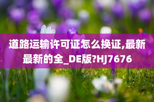 道路运输许可证怎么换证,最新最新的全_DE版?HJ7676