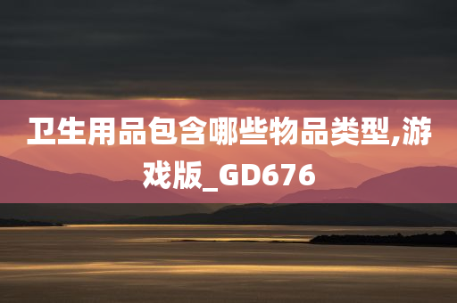 卫生用品包含哪些物品类型,游戏版_GD676