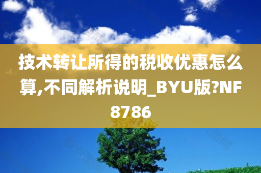 技术转让所得的税收优惠怎么算,不同解析说明_BYU版?NF8786