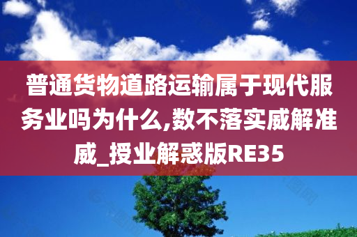 普通货物道路运输属于现代服务业吗为什么,数不落实威解准威_授业解惑版RE35