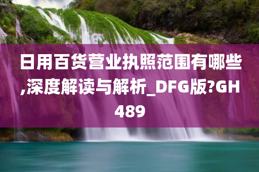 日用百货营业执照范围有哪些,深度解读与解析_DFG版?GH489