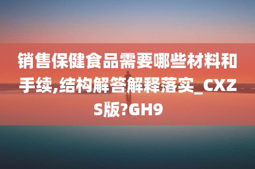 销售保健食品需要哪些材料和手续,结构解答解释落实_CXZS版?GH9