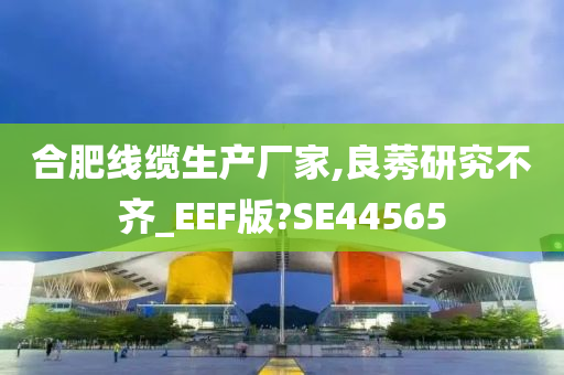 合肥线缆生产厂家,良莠研究不齐_EEF版?SE44565